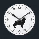 Reloj Redondo Mediano Silueta de raza de perro de Terranova<br><div class="desc">Un divertido reloj mural de Terranova para casa u oficina. Hace un regalo original para los amantes de Newf. Visite el Doodle World de Jenn para ver relojes más decorativos y decoración casera con temática canina.</div>