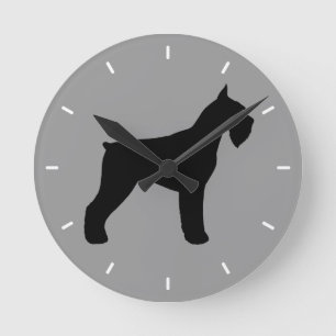 Reloj Redondo Mediano Silueta de Schnauzer Gigante