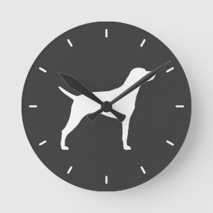 Reloj Redondo Mediano Silueta de Vizsla Húngaro