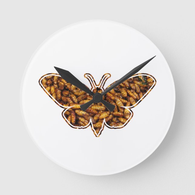 Reloj Redondo Mediano Silueta del ciclo de vida de la marihuana de seda  (Anverso)