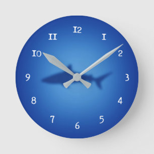 Reloj Redondo Mediano Silueta del tiburón