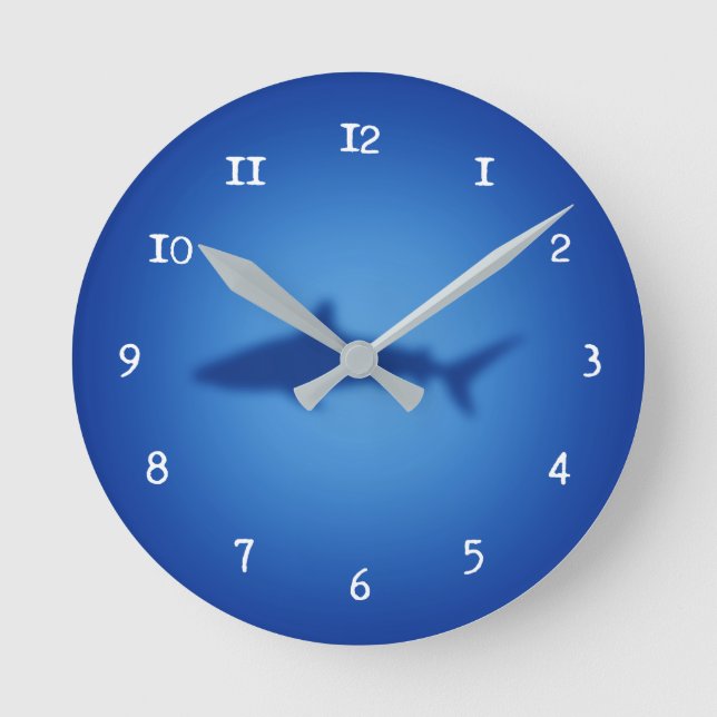 Reloj Redondo Mediano Silueta del tiburón (Anverso)