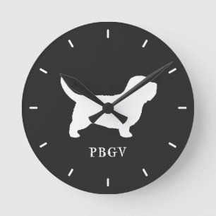 Reloj Redondo Mediano Silueta pequena de Griffon Vendeen PBGV del