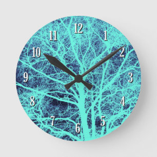 Reloj Redondo Mediano Silueta verde de árbol