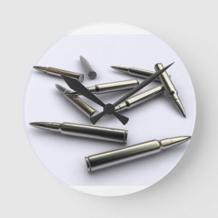 Reloj Redondo Mediano Silver Bullet Clock