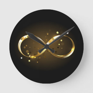 Reloj Redondo Mediano Símbolo de infinito dorado