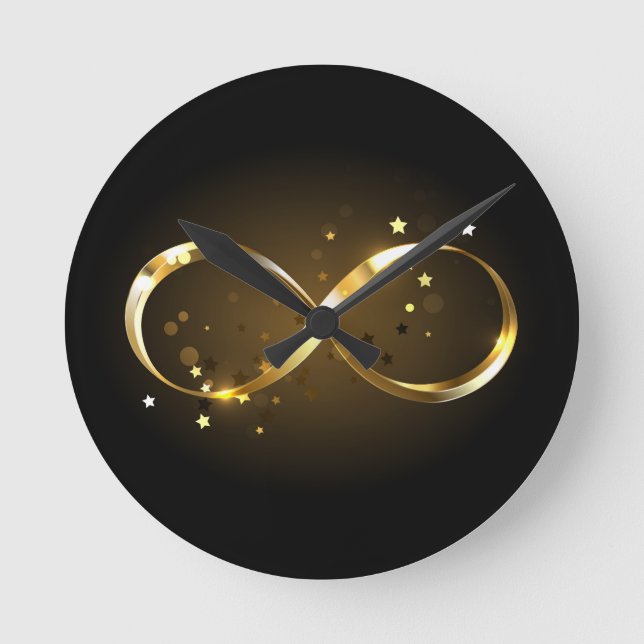 Reloj Redondo Mediano Símbolo de infinito dorado (Anverso)