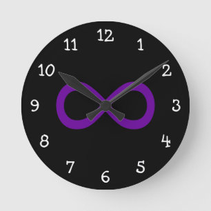 Reloj Redondo Mediano Símbolo de Infinito Morado