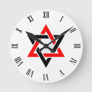 Reloj Redondo Mediano Símbolo de la estrella de David