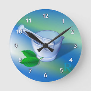 Reloj Redondo Mediano Símbolo de la farmacia