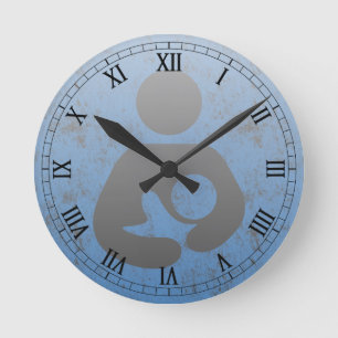 Reloj Redondo Mediano Símbolo de lactancia estilo retro Letterpress