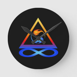 Reloj Redondo Mediano Símbolo de llama gemela-