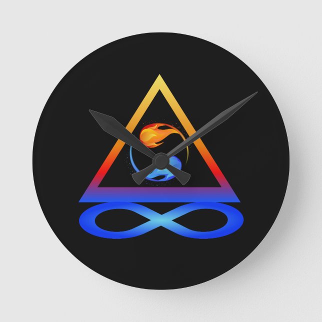 Reloj Redondo Mediano Símbolo de llama gemela- (Anverso)