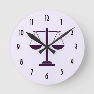 Reloj Redondo Mediano Símbolo de servicios legales de balanza de justici
