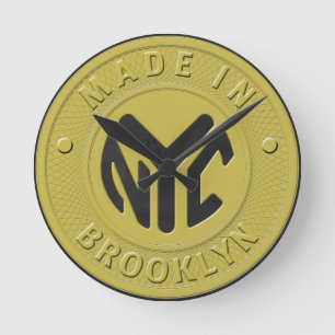 Reloj Redondo Mediano Símbolo de subterráneo de Brooklyn