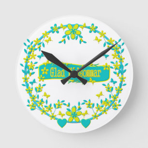 Reloj Redondo Mediano Símbolo de suecia de verano medio
