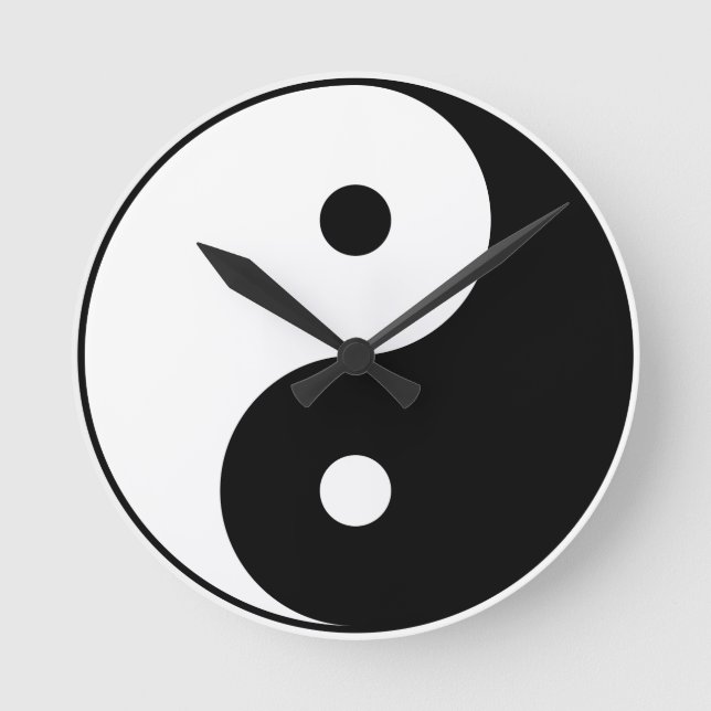 Reloj Redondo Mediano Símbolo filosófico motivacional Yin y Yang (Anverso)