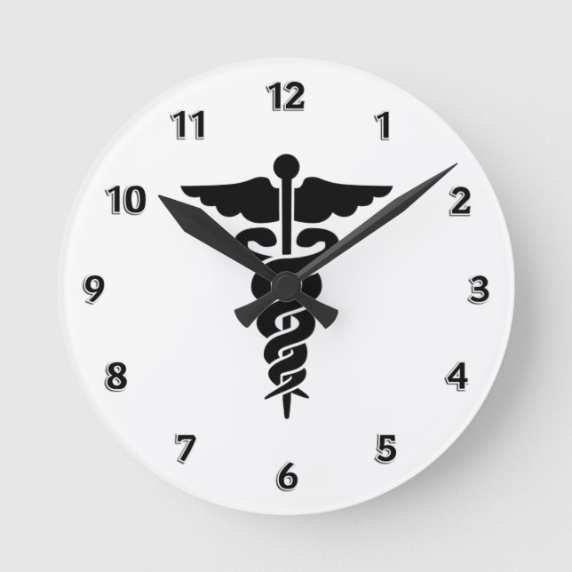 Reloj Redondo Mediano Símbolo médico (Anverso)