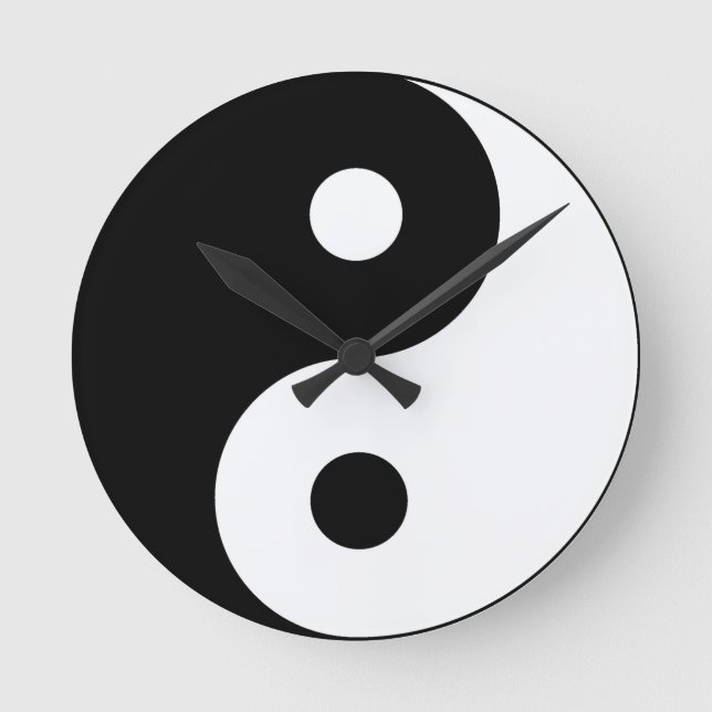 Reloj Redondo Mediano Símbolo Yin y Yang (Anverso)