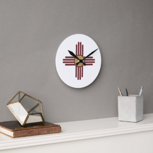 Reloj Redondo Mediano símbolo Zia de Nuevo México