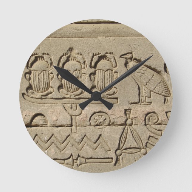 Reloj Redondo Mediano Símbolos de la Antigua Egipto (Anverso)