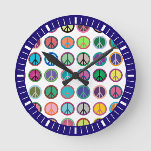 Reloj Redondo Mediano Símbolos Paz y Eco