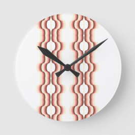 Reloj Redondo Mediano Simetría de Onda de Melocotón