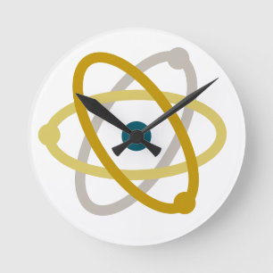 Reloj Redondo Mediano Simple ciencia Átomo Química Nerd