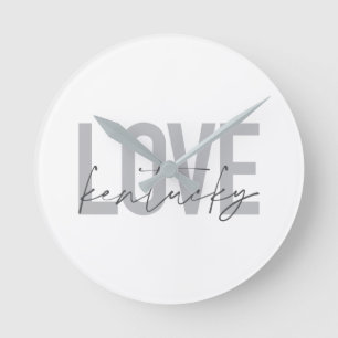 Reloj Redondo Mediano Simple, modern, urban, cool design Love Kentucky