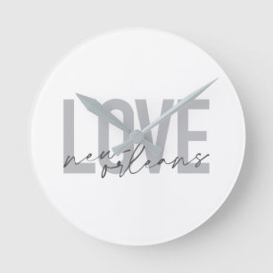 Reloj Redondo Mediano Simple, urbano, moderno diseño fresco Love New Orl