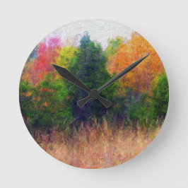 Reloj Redondo Mediano Sin derechos de autor de pintura paisajística | Za