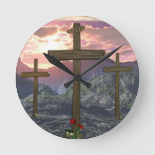 Reloj Redondo Mediano Sin una cruz de amor mayor