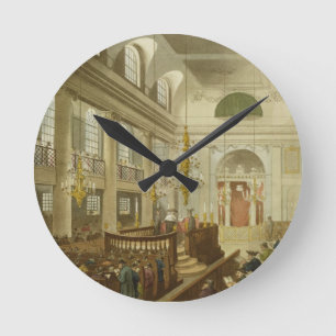 Reloj Redondo Mediano Sinagoga, duques Place, Houndsditch, de Ackerman