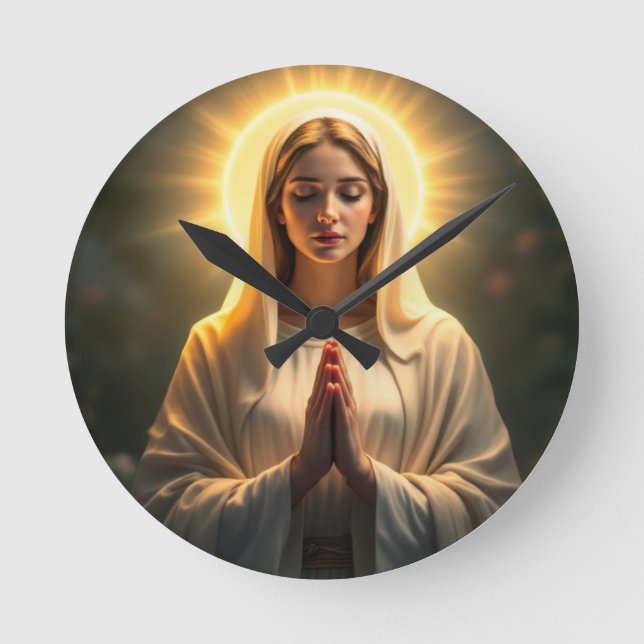 Reloj Redondo Mediano Sinceridad espumosa: Oración Virgin Mary (Anverso)
