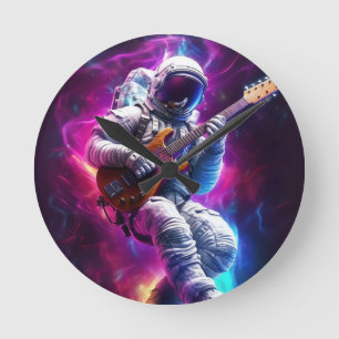 Reloj Redondo Mediano Sinfonía del vacío   Astronauta Neon Cyberpunk