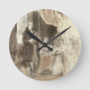 Reloj Redondo Mediano Sir Robert Peel leyendo a la Reina Victoria