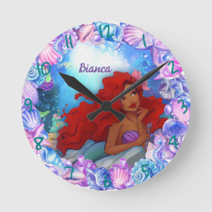 Reloj Redondo Mediano Sirena Negra