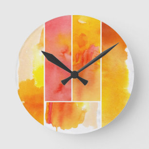 Reloj Redondo Mediano Sistema de la acuarela abstracta pintado a mano