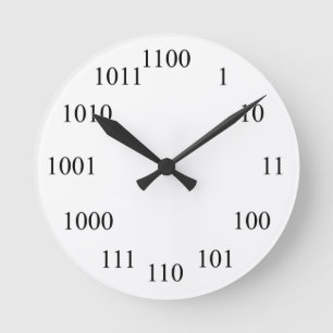 Reloj Redondo Mediano Sistema de números binarios Geeky