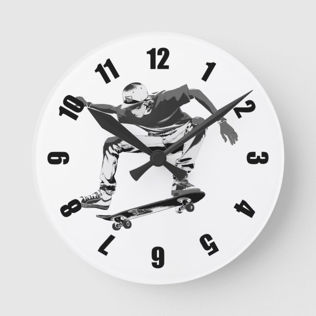 Reloj Redondo Mediano Skateboarding es mi vida - Skateboarder (Anverso)