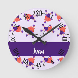 Reloj Redondo Mediano Skating ice hockey player pattern
