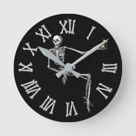 Reloj Redondo Mediano Skeleton de la cosecha de Guay con Hourglass Hallo