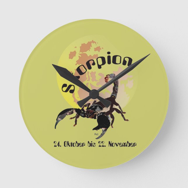 Reloj Redondo Mediano Skorpion - Sternzeichen Uhr (Anverso)