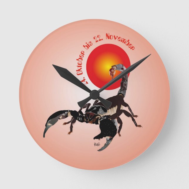 Reloj Redondo Mediano Skorpion - Sternzeichen Uhr (Anverso)