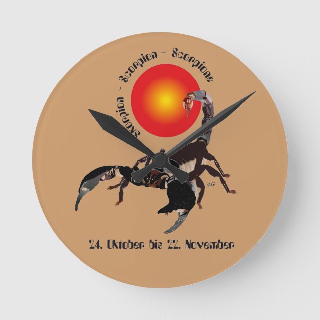 Reloj Redondo Mediano Skorpion - Sternzeichen Uhr (Anverso)
