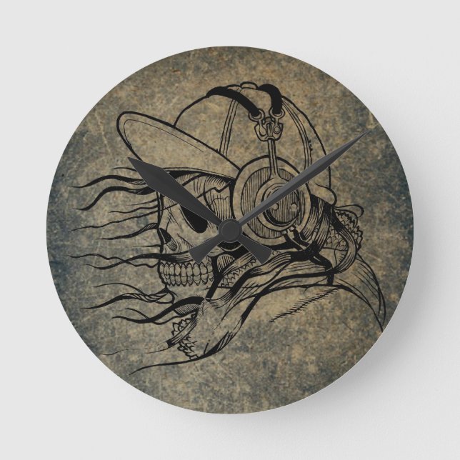 Reloj Redondo Mediano Skull-and-crossbones (Anverso)