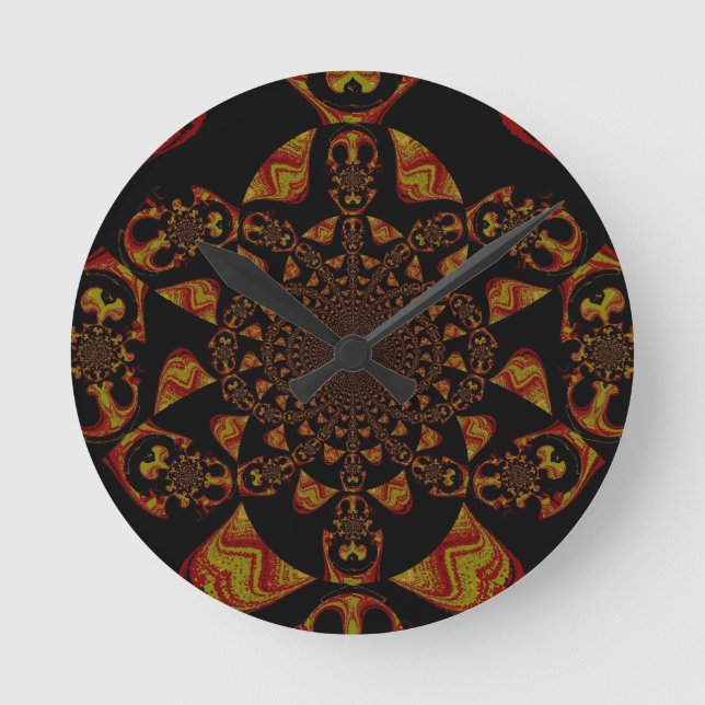 Reloj Redondo Mediano Skull Kaleidoscope Arte Imprimir (Anverso)