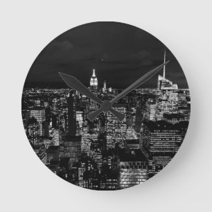 Reloj Redondo Mediano Skyline de la ciudad de Nueva York