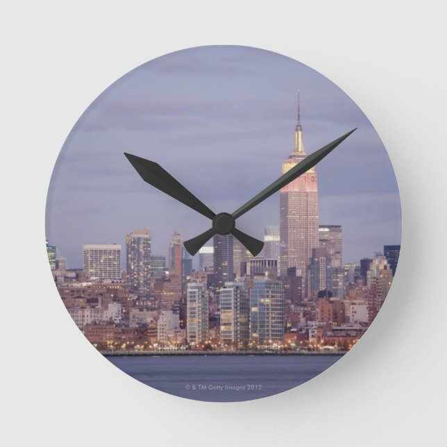 Reloj Redondo Mediano Skyline de Nueva York (Anverso)