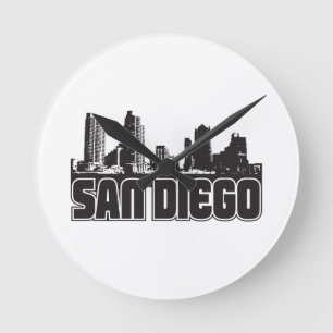 Reloj Redondo Mediano Skyline de San Diego